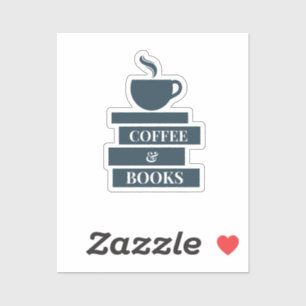 Coffe and books Sticker