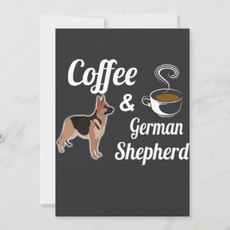 Coffe And German Shepherd Invitation