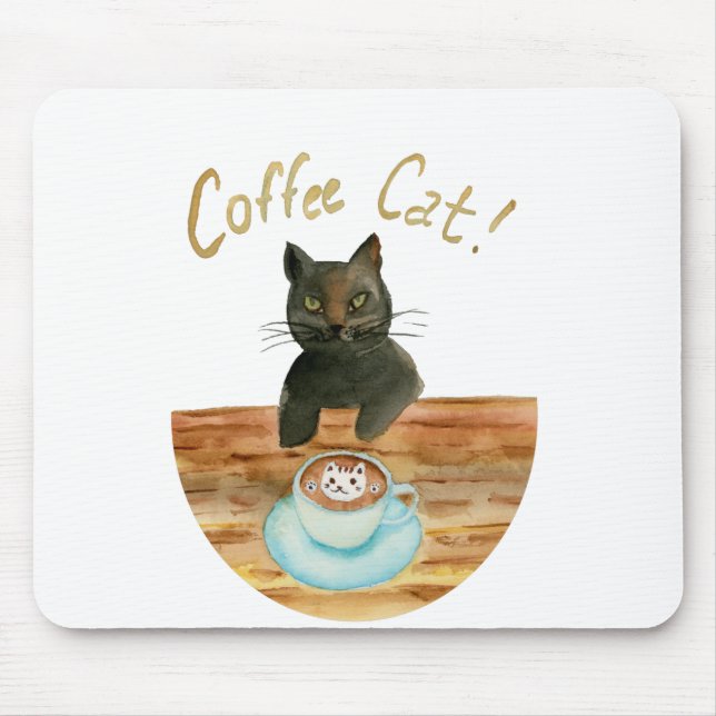coffe cat 1 mouse pad (Front)