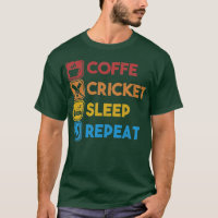 Coffe Cricket Sleep Repeat Vintage Cricket Design