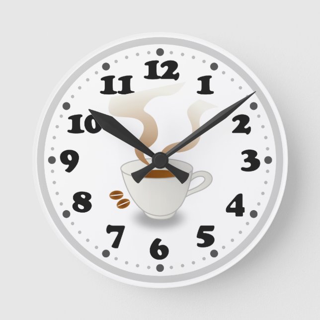 Coffe | Cute Kitchen Gifts Round Clock (Front)
