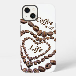 Coffe is my life with coffee beans as heart iPhone 13 case