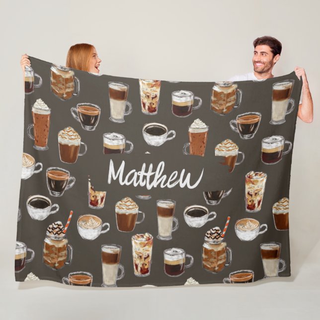 Coffe Lover Cosy Name Blanket (In Situ)