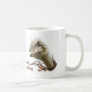 Coffe mosquito with ostrich plashing coffee mug