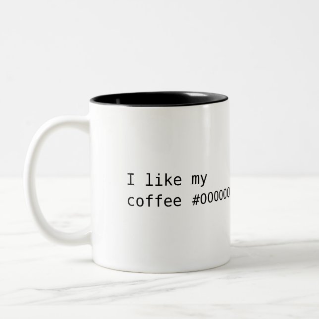 Coffee #000000 Two-Tone coffee mug (Left)