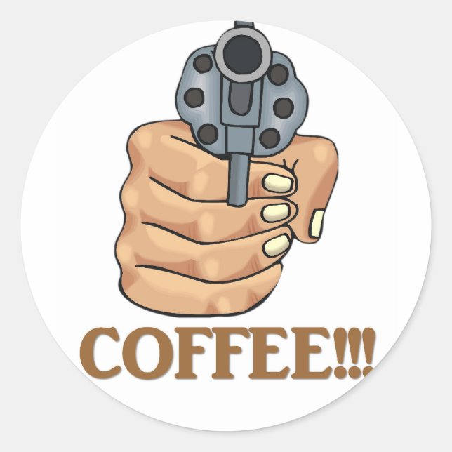 coffee-03 classic round sticker (Front)