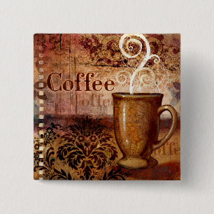 Coffee 15 Cm Square Badge