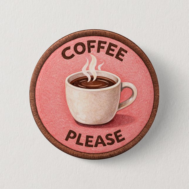 Coffee 6 Cm Round Badge (Front)