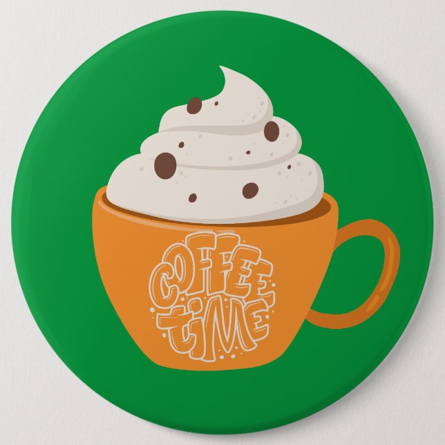 coffee 6 cm round badge (Front)