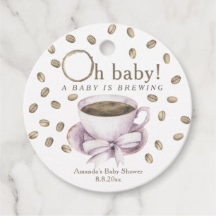 Coffee A baby is brewing Baby shower Favour Tags