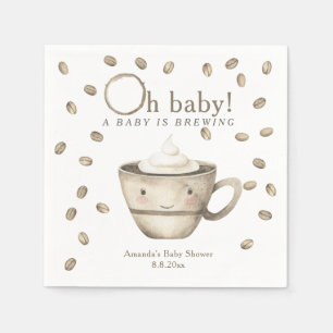 Coffee A baby is brewing Baby shower  Napkin