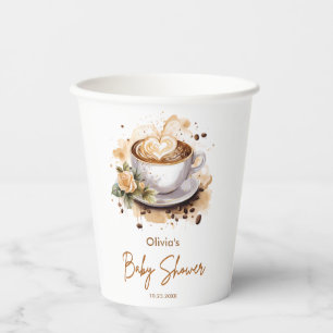 Coffee A Baby is Brewing Baby Shower Paper Cups