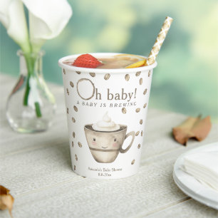Coffee A baby is brewing Baby shower  Paper Cups