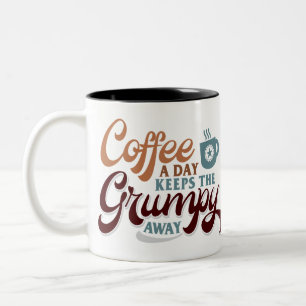 Coffee a Day for Coffee Lover Gift  Two-Tone Coffee Mug