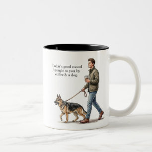 Coffee & a German Shepherd Make Today Better Two-Tone Coffee Mug