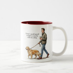Coffee & a Golden Make Today Better Two-Tone Coffee Mug