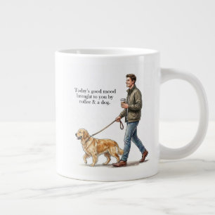 Coffee & a Golden Start the Day Right Large Coffee Mug