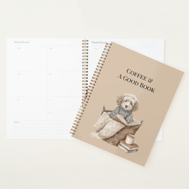 Coffee & A Good Book Dog Basket Planner (Display)