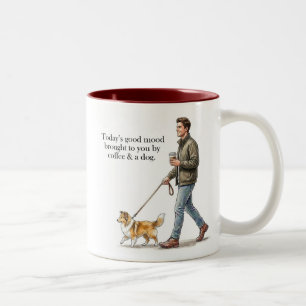 Coffee & a Sable Sheltie Make Today Better Two-Tone Coffee Mug