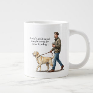 Coffee & a Yellow Lab Start the Day Right Large Coffee Mug