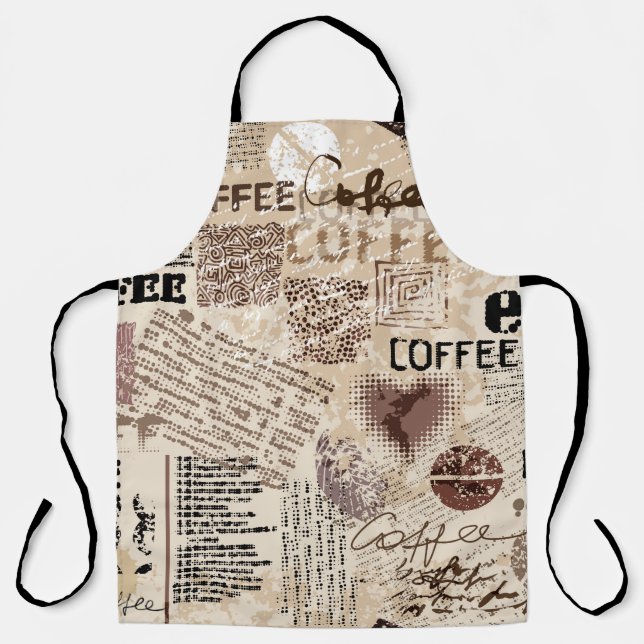 Coffee. Abstract coffee pattern on brown backgroun Apron (Front)