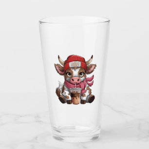 Coffee Addict Cow Glass