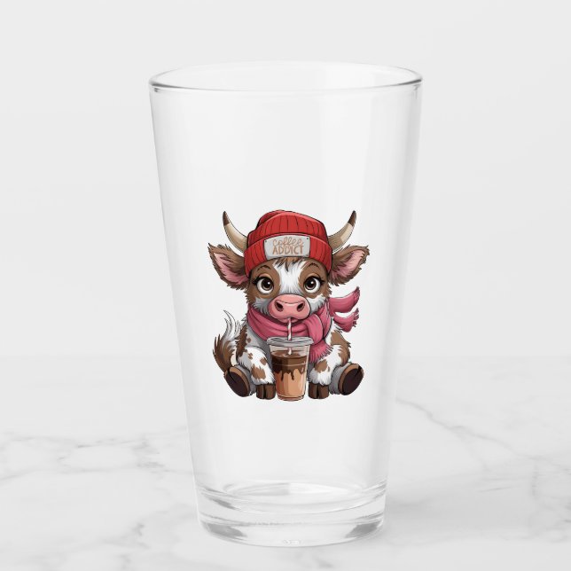 Coffee Addict Cow Glass (Front)