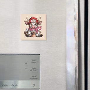 Coffee Addict Cow Magnet