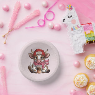 Coffee Addict Cow Paper Plate