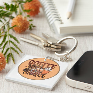 Coffee Addict Cute Coffee Lover Key Ring