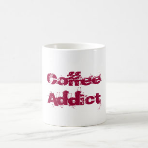 Coffee Addict in Red Grunge Font Coffee Mug