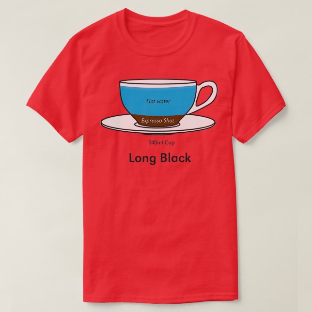 Coffee Addict Long Black no background T-Shirt (Design Front)
