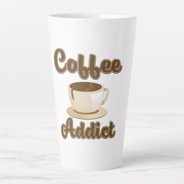 Coffee Addict retro logo Latte Mug (Front)