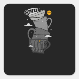 Coffee Addict Square Sticker