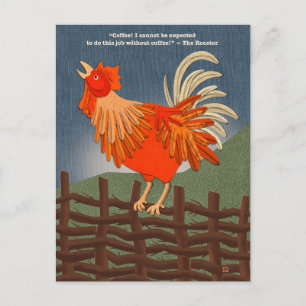 Coffee Addicted Rooster Postcards