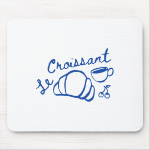 Coffee & Croissant French Retro Graphic Vintag Mouse Pad