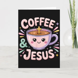 Coffee & Jesus Christian Faith Mug Cross Card