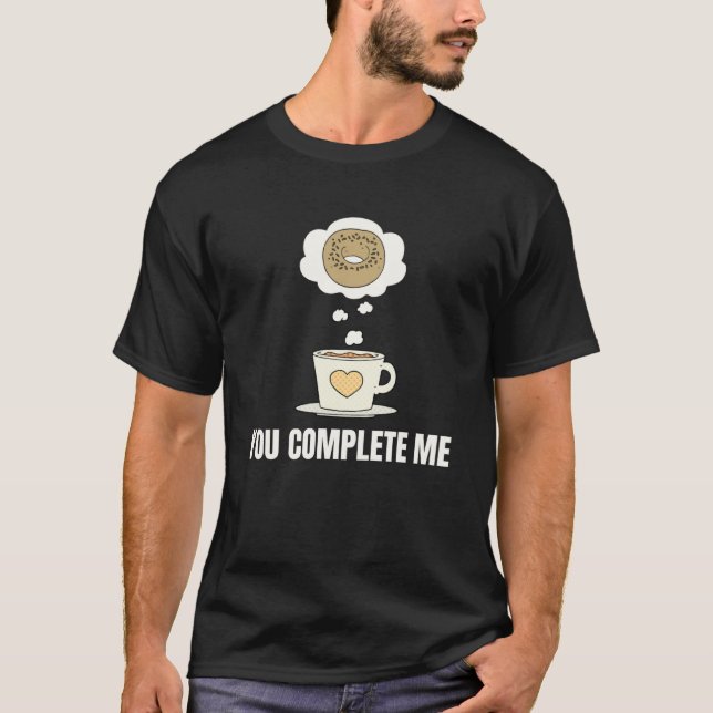 Coffee And Bagel  Cute Coffee Cup And Breakfast Ba T-Shirt (Front)