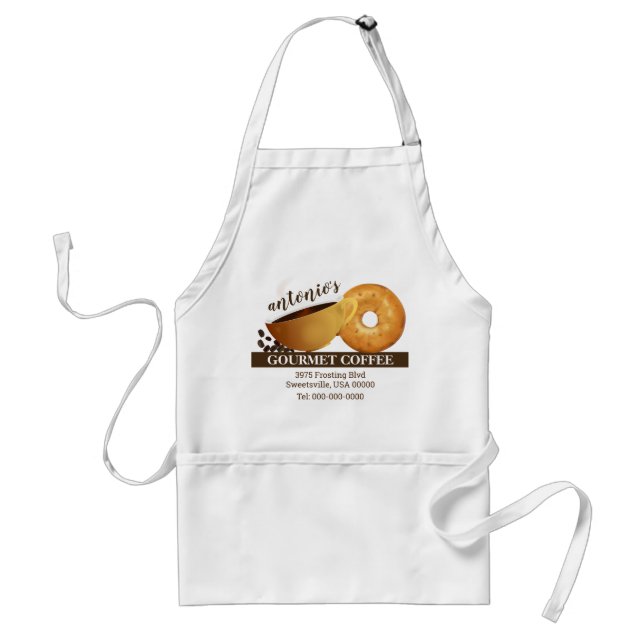 Coffee and Bagel Marketing Promotional Standard Apron (Front)