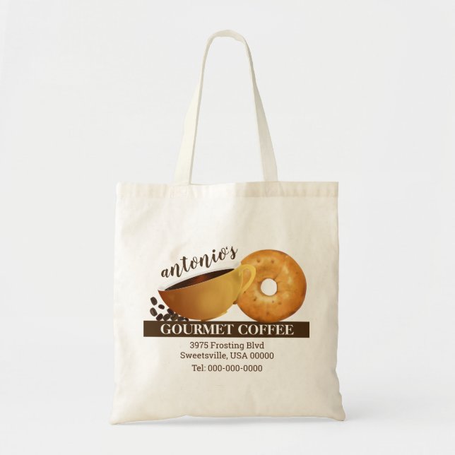 Coffee and Bagel Marketing Promotional Tote Bag (Front)