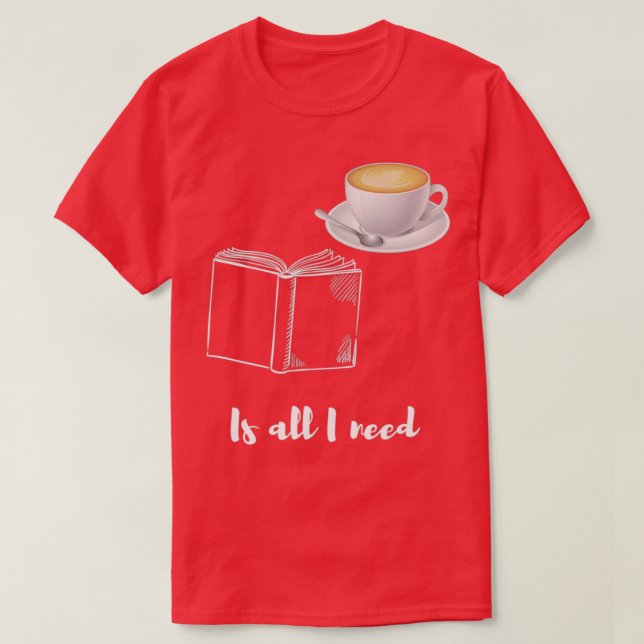Coffee and Book Coffee Unissex Men amp Women T-Shirt (Design Front)