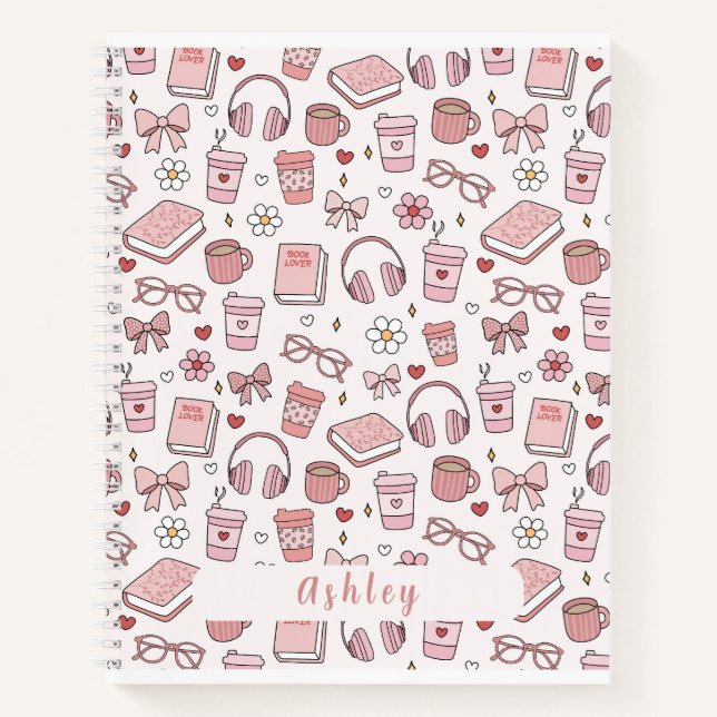 Coffee and Book Lover Spiral Notebook (Front)