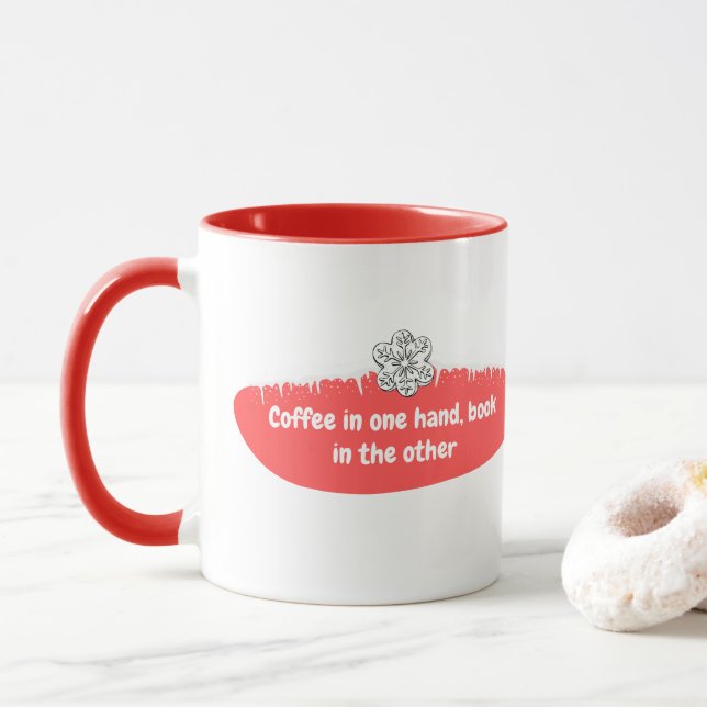 Coffee and Book Mug  (With Donut)