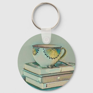 Coffee and books lovers gift key ring