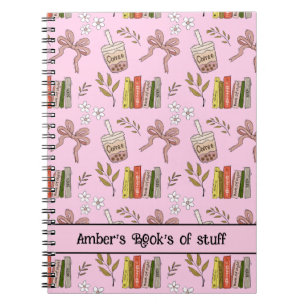 Coffee and Books Pattern Notebook   Cozy Reader 