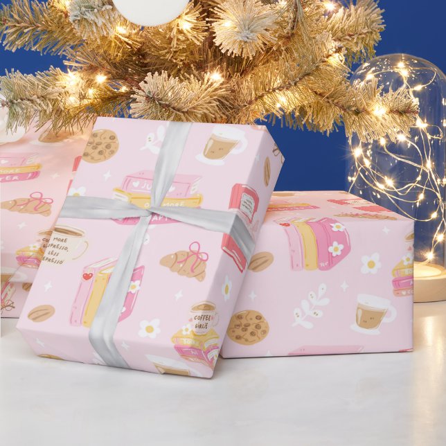 Coffee and Books Wrapping Paper (Holidays)