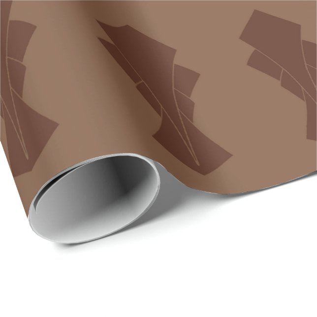 Coffee and Brown Fantail Wrapping Paper (Roll Corner)