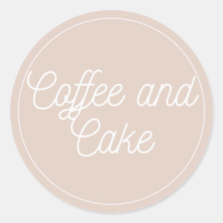 Coffee and Cake Bakery Logo Classic Round Sticker