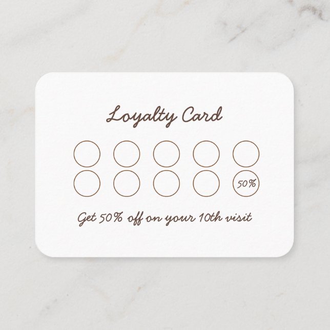 Coffee and Cake Business Loyalty Card (Back)