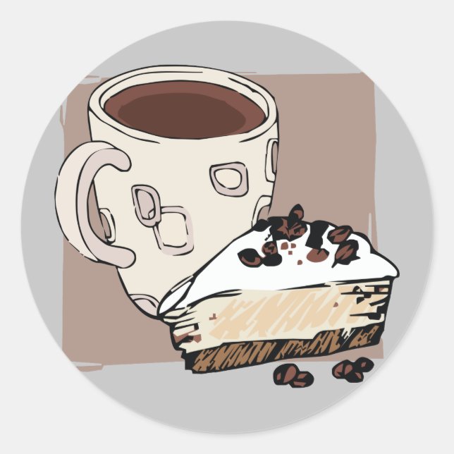 Coffee and Cake Classic Round Sticker (Front)
